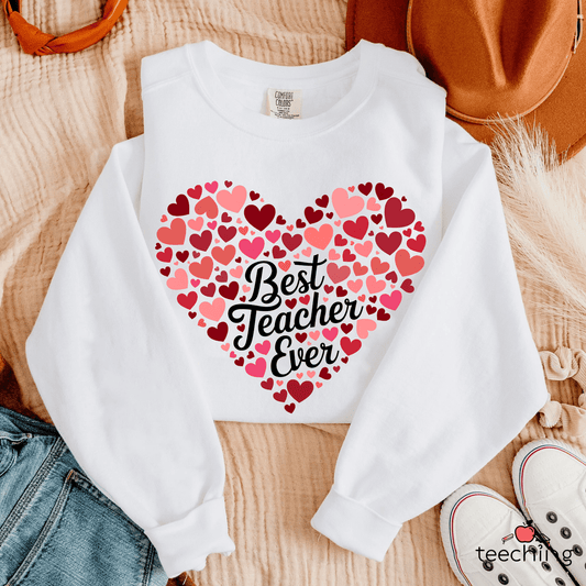 Best Teacher Ever Heart Sweater