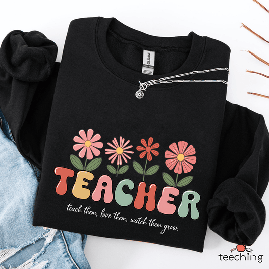 Teacher Floral Growth Inspirational Sweater