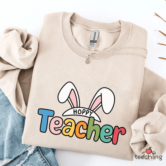 Hoppy Teacher Easter Bunny Sweater
