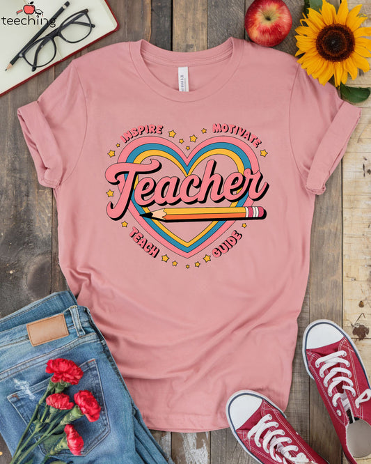 Inspire Motivate Teach Guide Teacher T-shirt