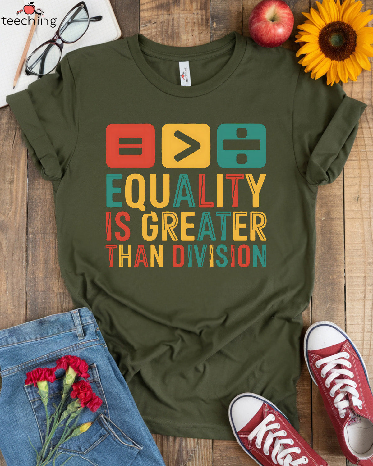 Equality Is Greater Than Division Math Symbol T-Shirt
