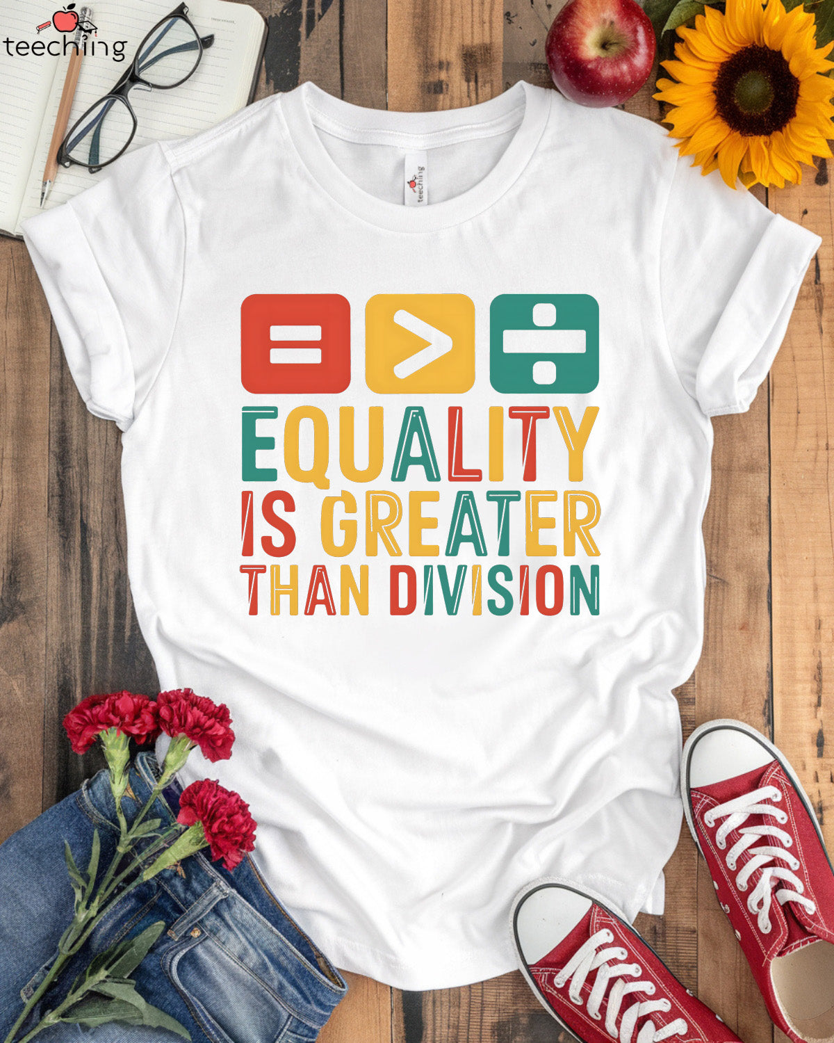 Equality Is Greater Than Division Math Symbol T-Shirt