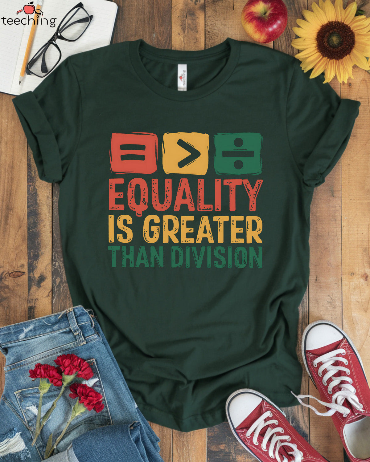 Equality Is Greater Than Division Math Symbol T-Shirt