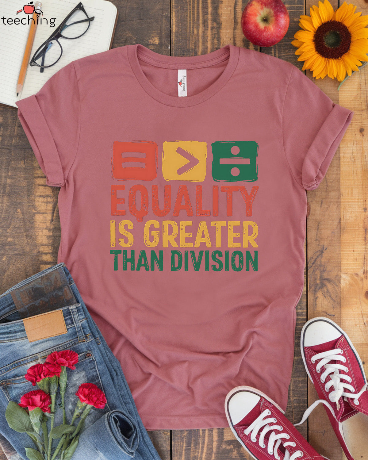 Equality Is Greater Than Division Math Symbol T-Shirt