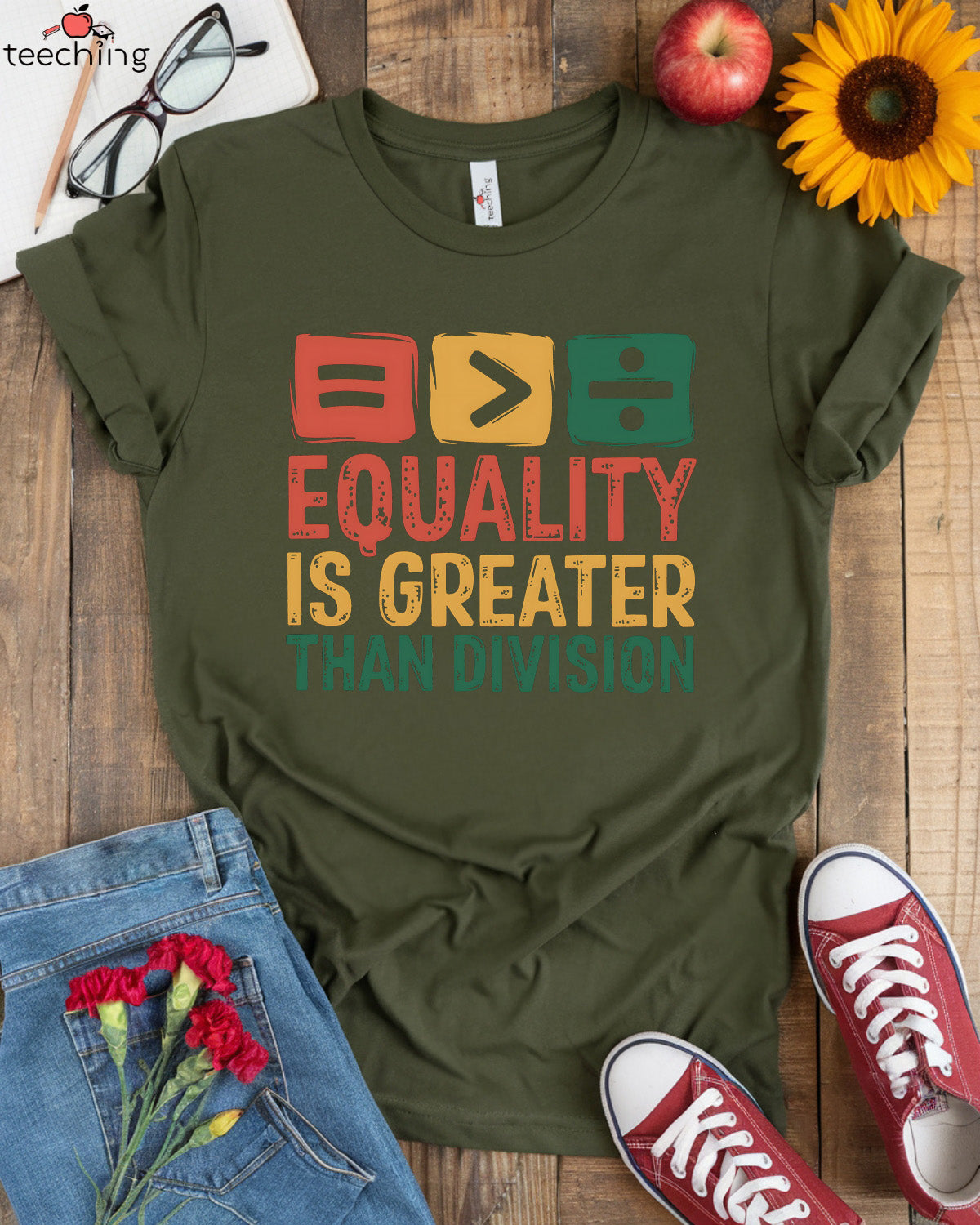 Equality Is Greater Than Division Math Symbol T-Shirt