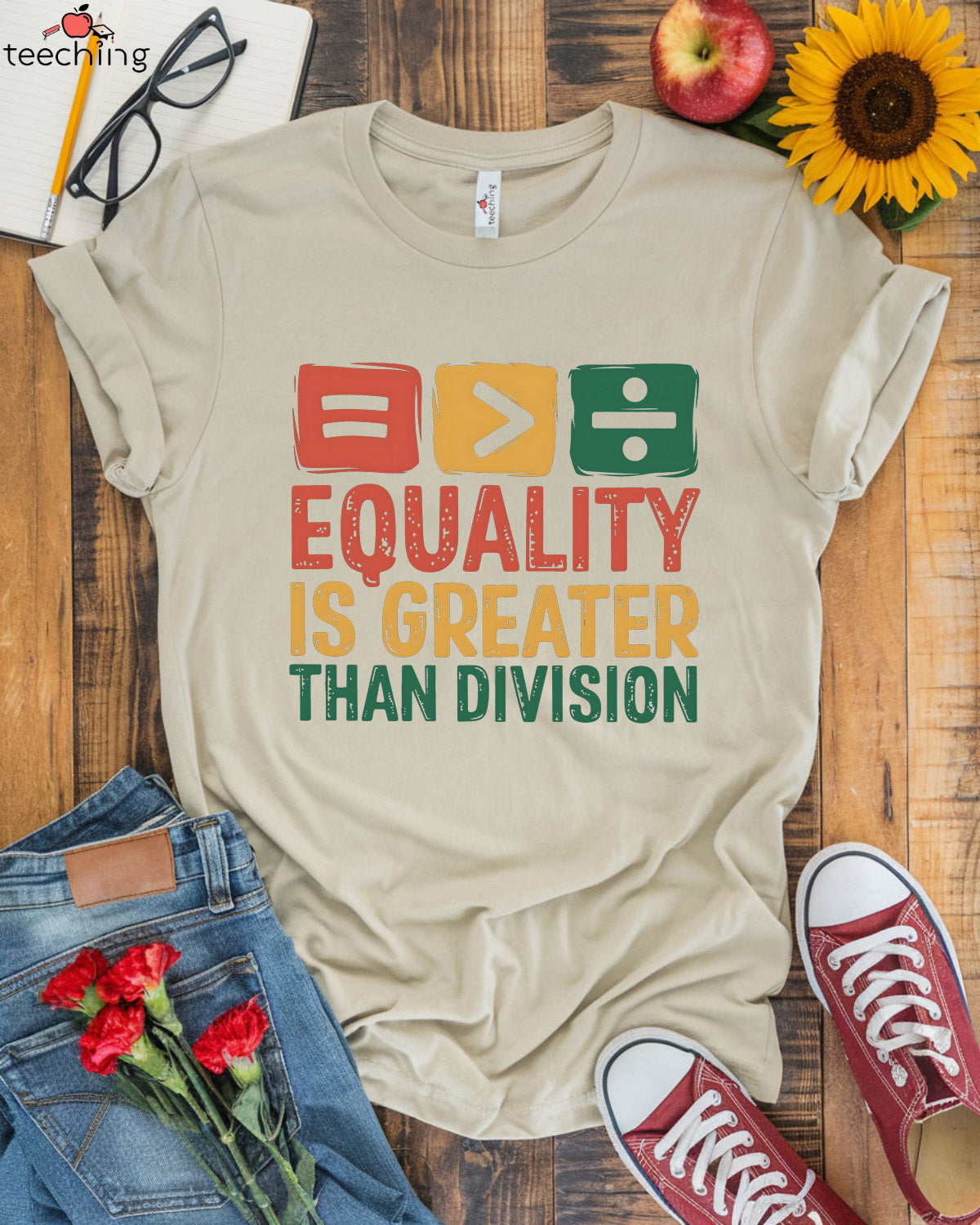 Equality Is Greater Than Division Math Symbol T-Shirt