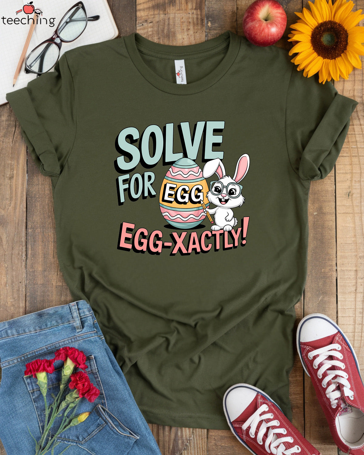 Solve for Egg Math Teacher Shirt – Funny Easter Algebra Tee