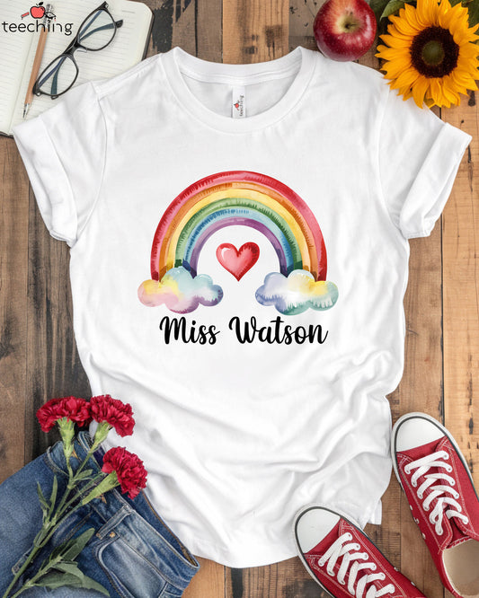 Custom Rainbow Teacher Shirt