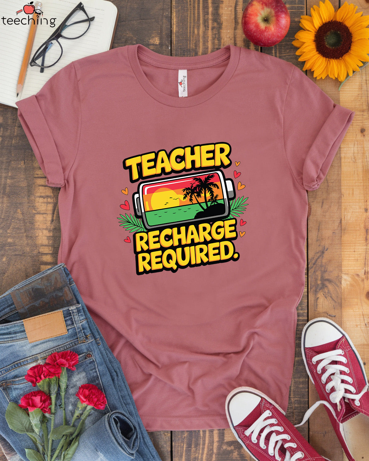 Teacher Summer Recharge Required T-Shirt