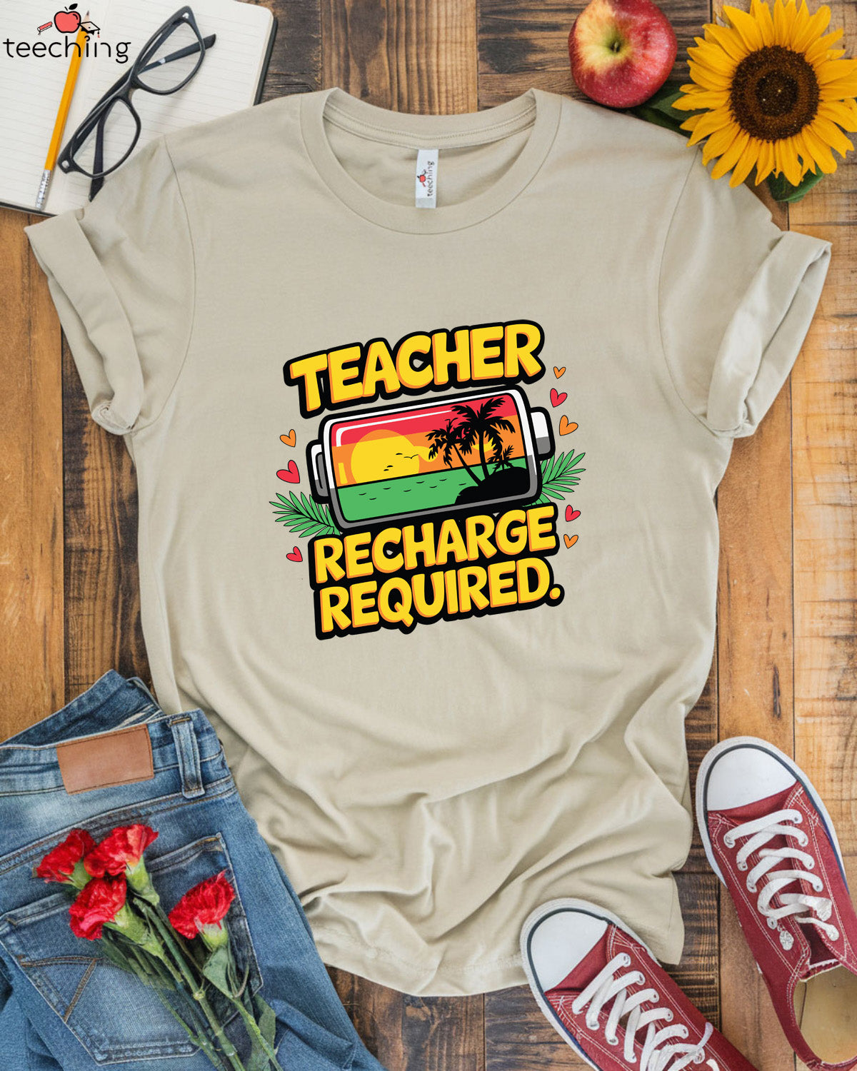 Teacher Summer Recharge Required T-Shirt