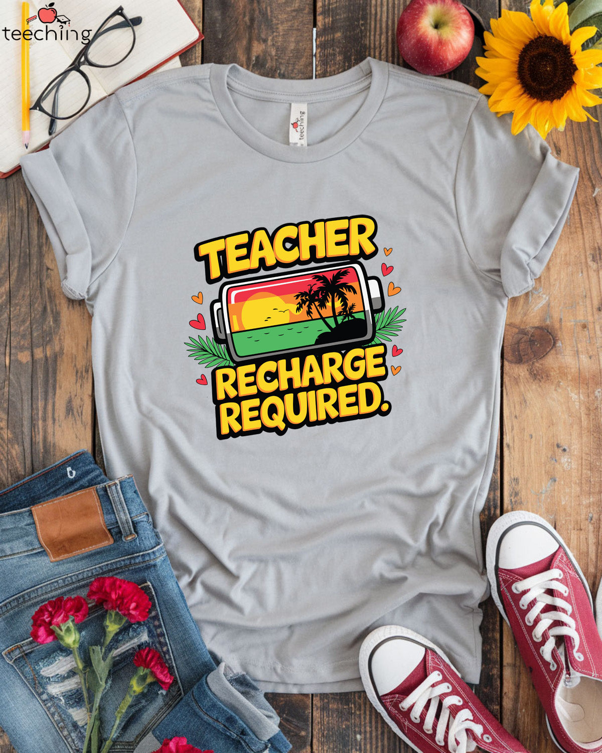 Teacher Summer Recharge Required T-Shirt