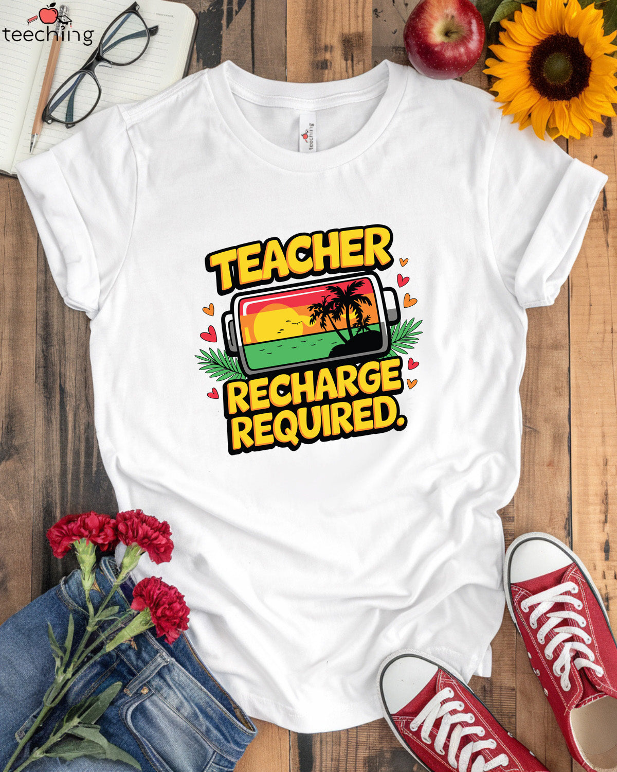 Teacher Summer Recharge Required T-Shirt