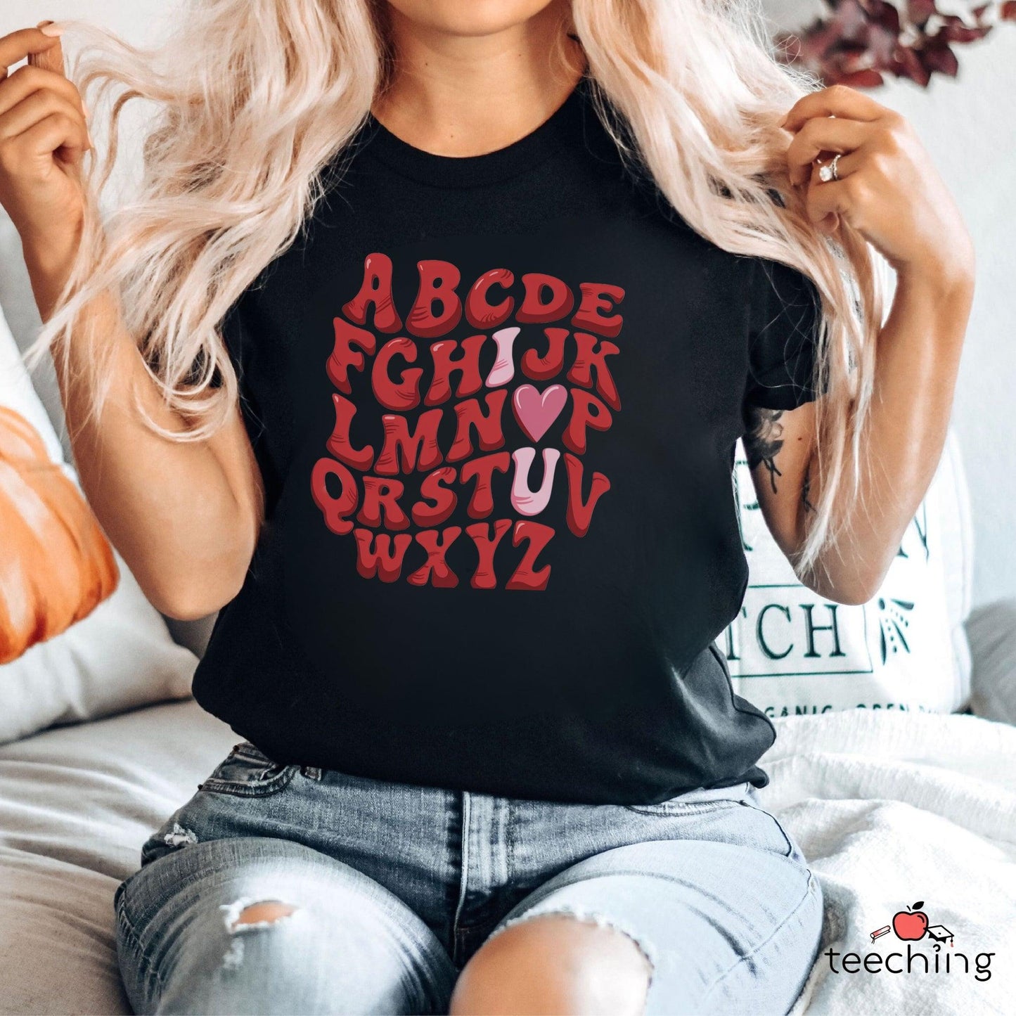 Alphabet Love Teacher T-shirt