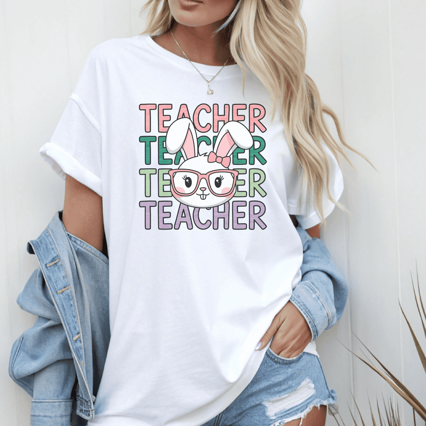 Teacher Bunny with Glasses T-shirt