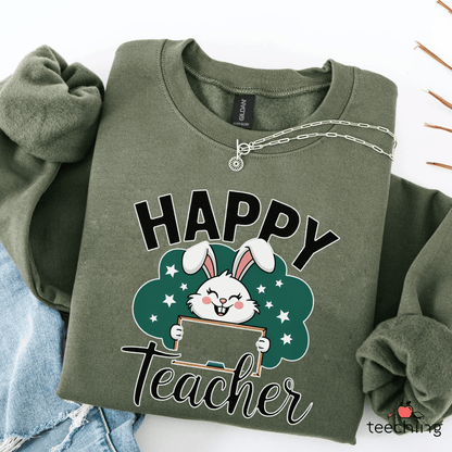 Happy Teacher Easter Bunny Sweater