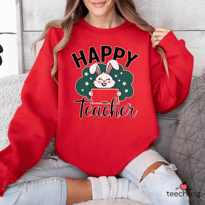 Happy Teacher Easter Bunny Sweater