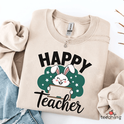 Happy Teacher Easter Bunny Sweater