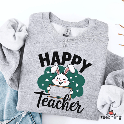 Happy Teacher Easter Bunny Sweater