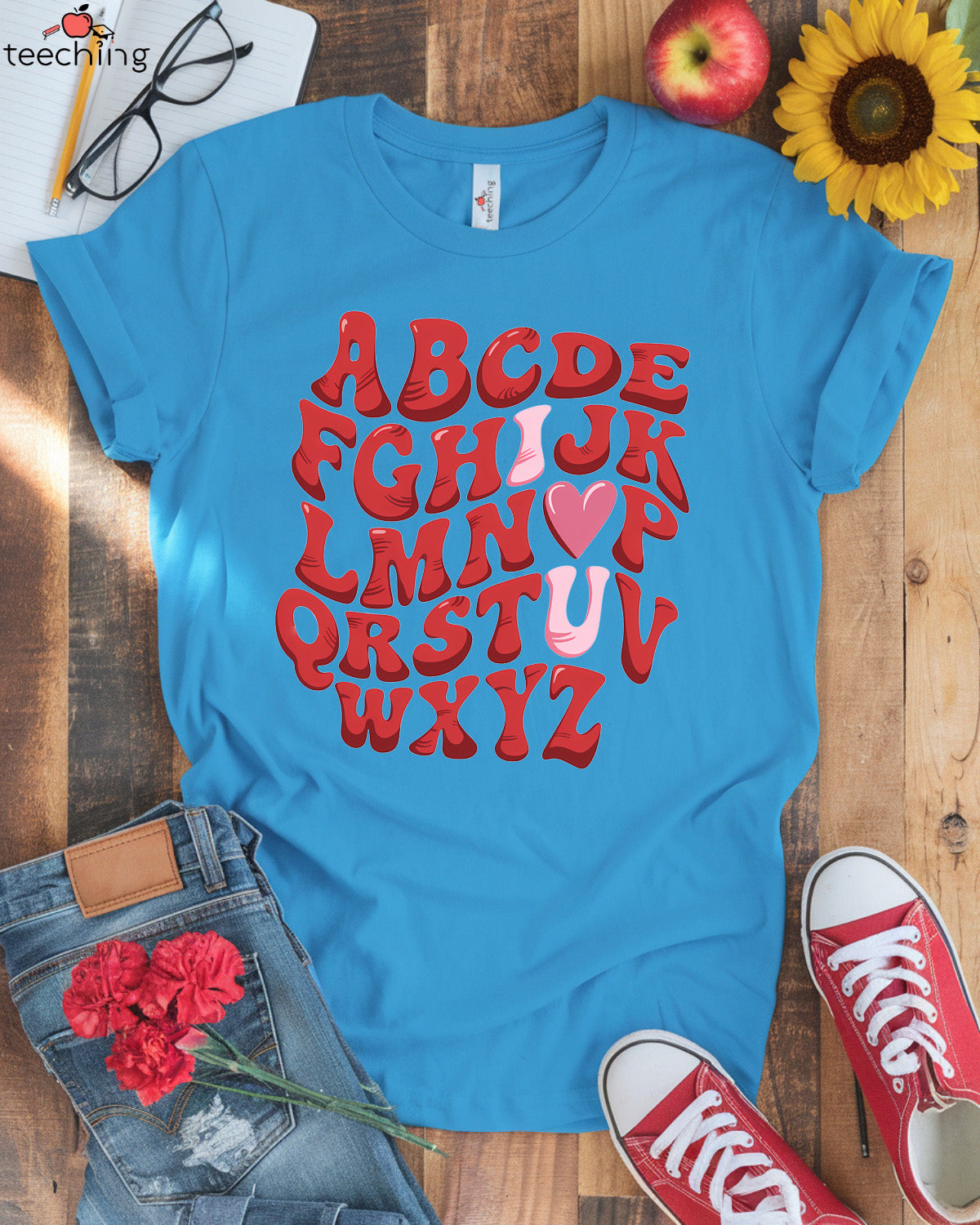 Alphabet Love Teacher T-shirt