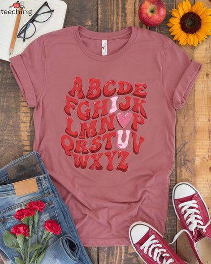Alphabet Love Teacher T-shirt