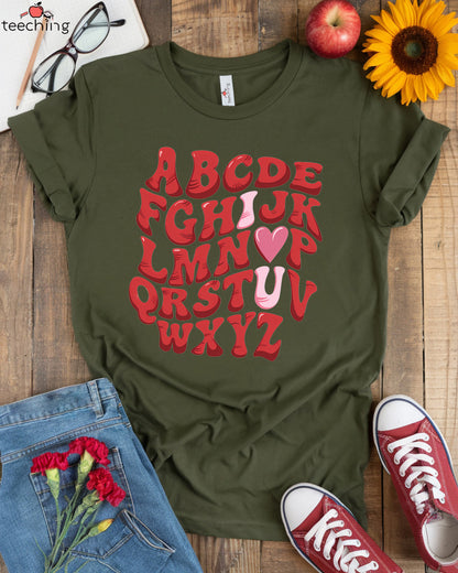 Alphabet Love Teacher T-shirt