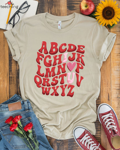 Alphabet Love Teacher T-shirt