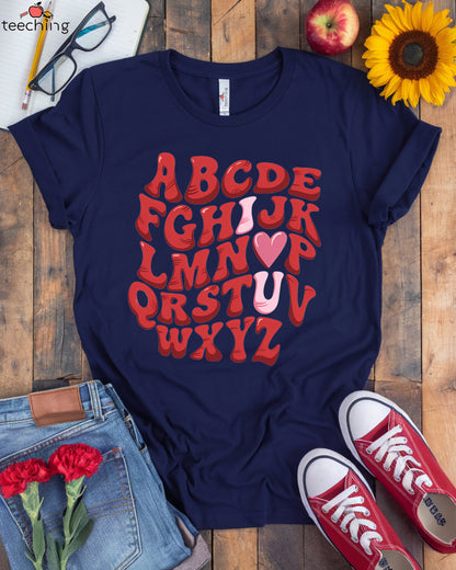 Alphabet Love Teacher T-shirt
