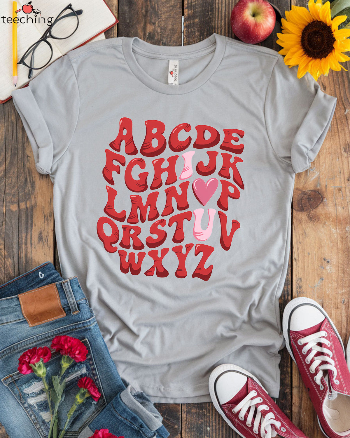 Alphabet Love Teacher T-shirt