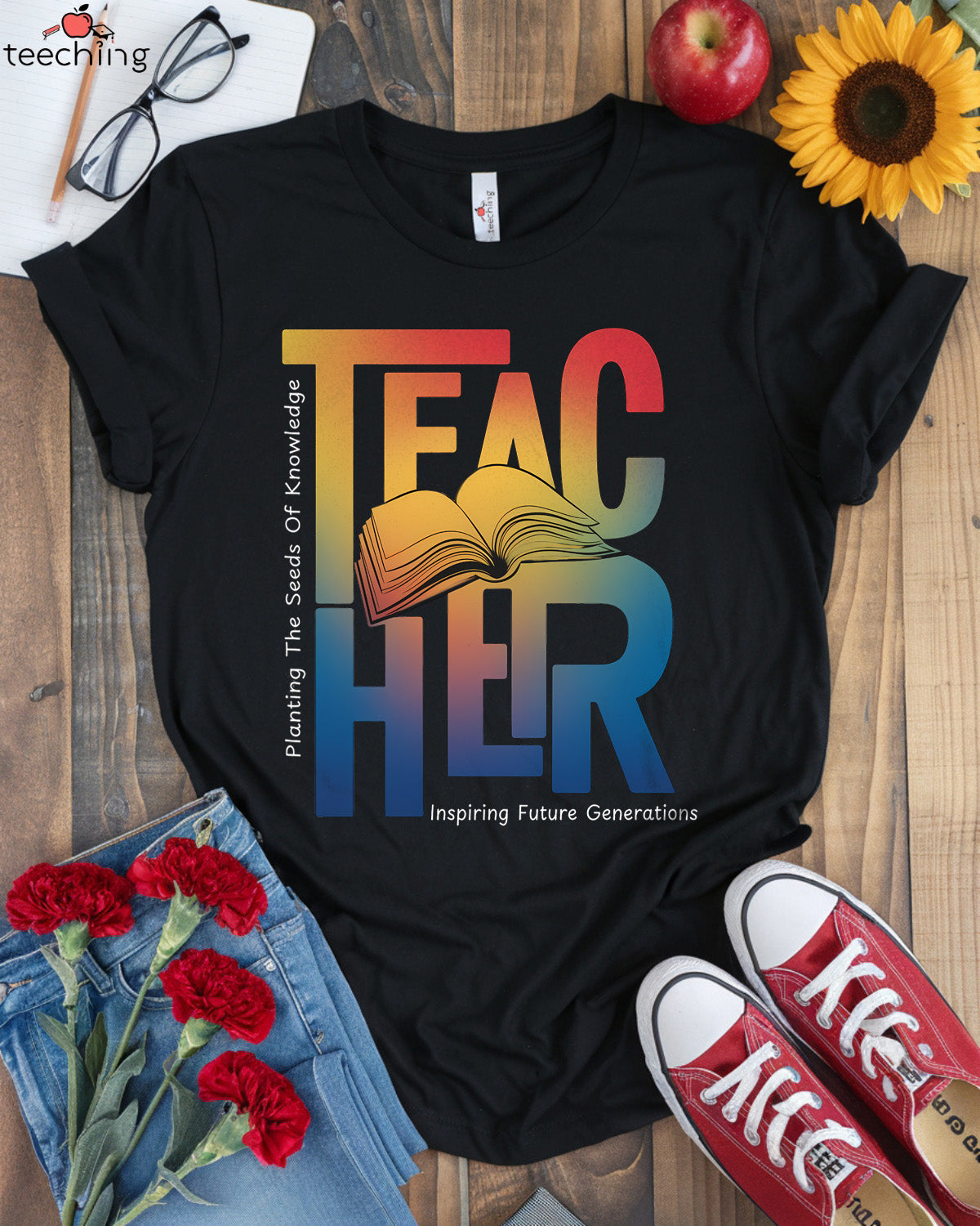 Planting The Seeds Of Knowledge Teacher T-shirt
