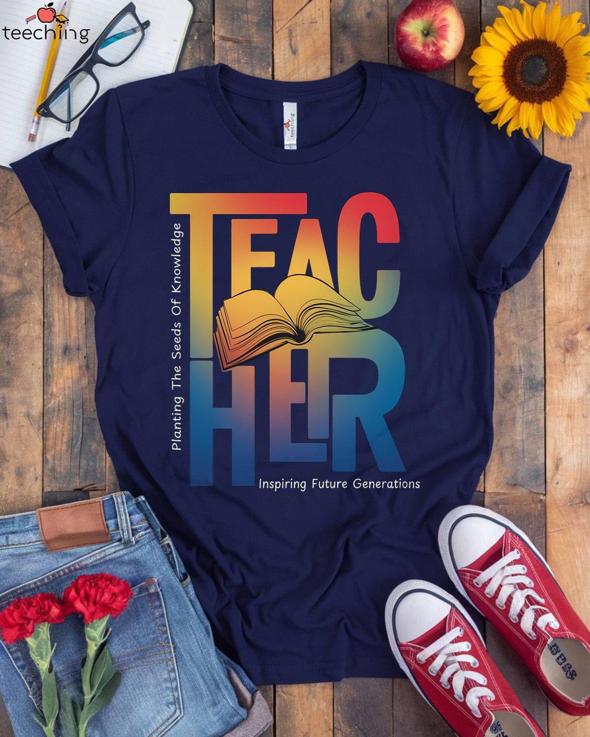 Planting The Seeds Of Knowledge Teacher T-shirt