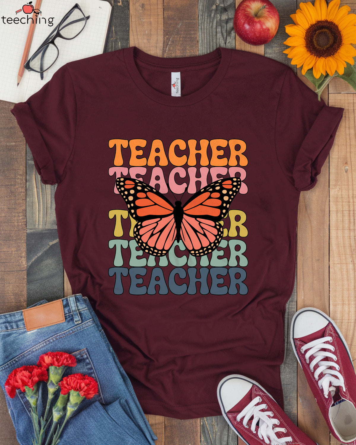 Teacher Butterfly T-shirt