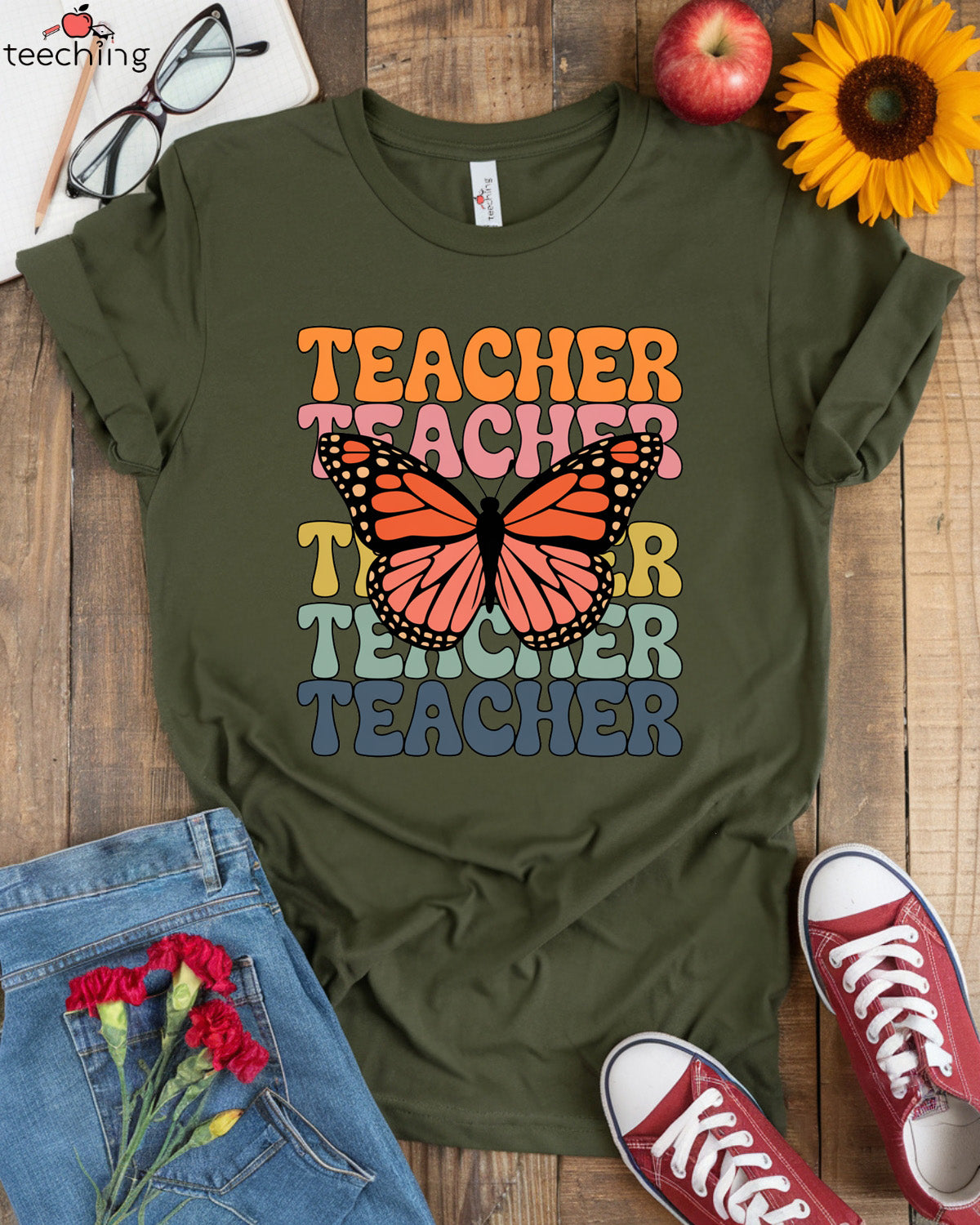 Teacher Butterfly T-shirt