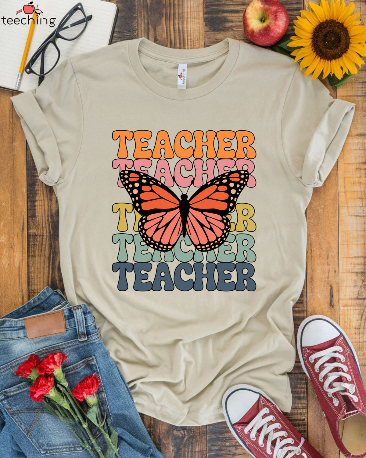 Teacher Butterfly T-shirt