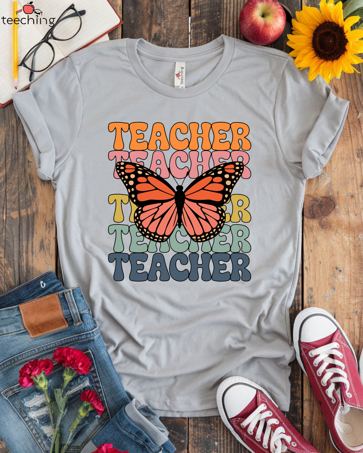 Teacher Butterfly T-shirt