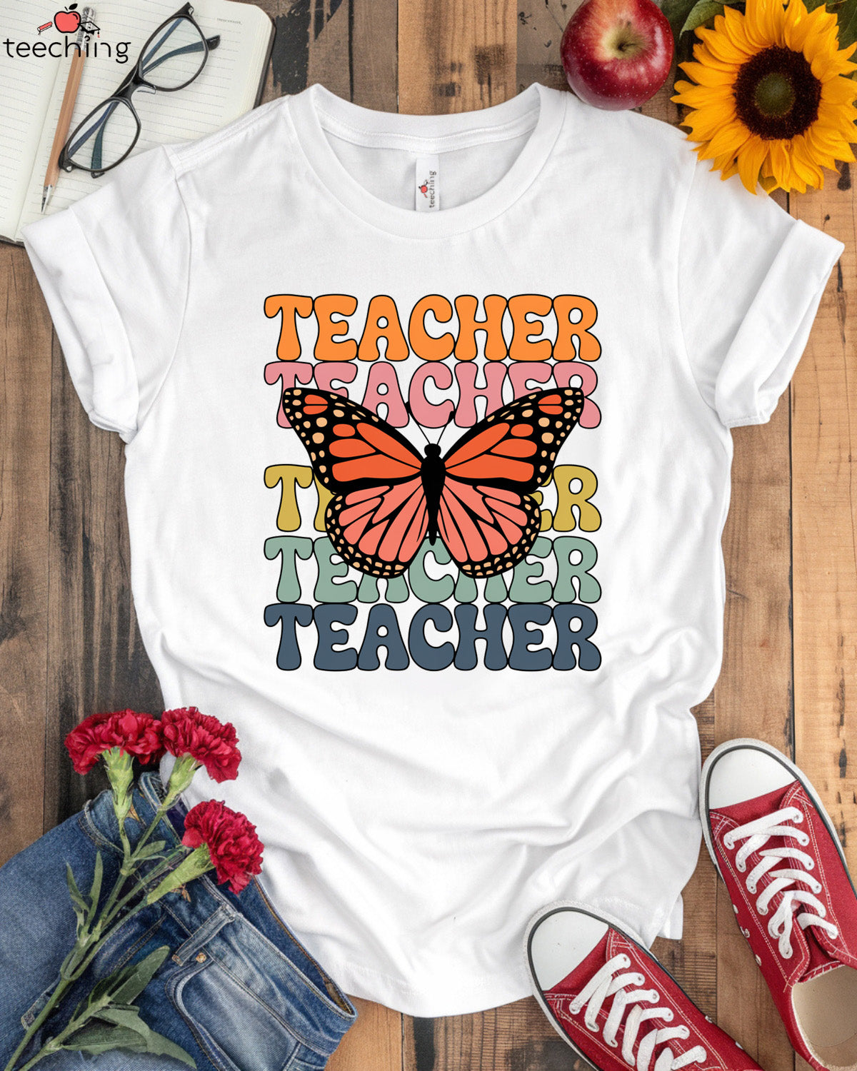 Teacher Butterfly T-shirt