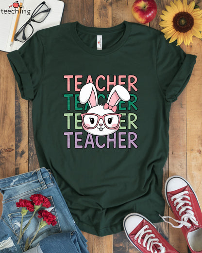 Teacher Bunny with Glasses T-shirt