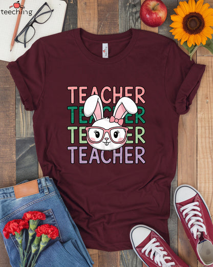 Teacher Bunny with Glasses T-shirt