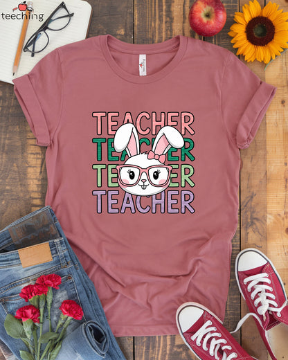 Teacher Bunny with Glasses T-shirt
