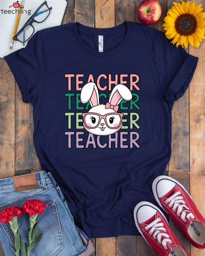 Teacher Bunny with Glasses T-shirt