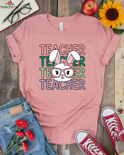Teacher Bunny with Glasses T-shirt