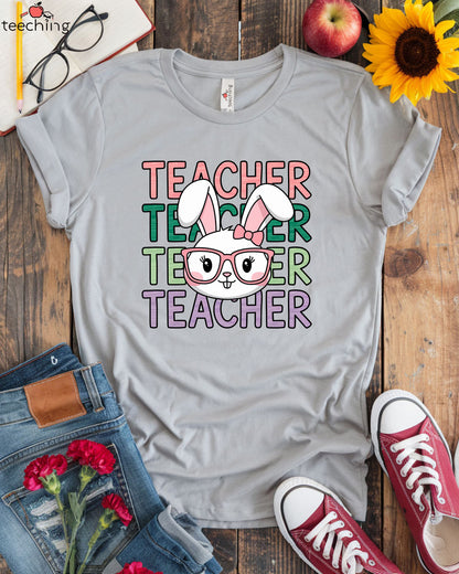 Teacher Bunny with Glasses T-shirt
