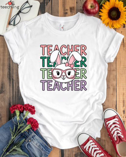 Teacher Bunny with Glasses T-shirt