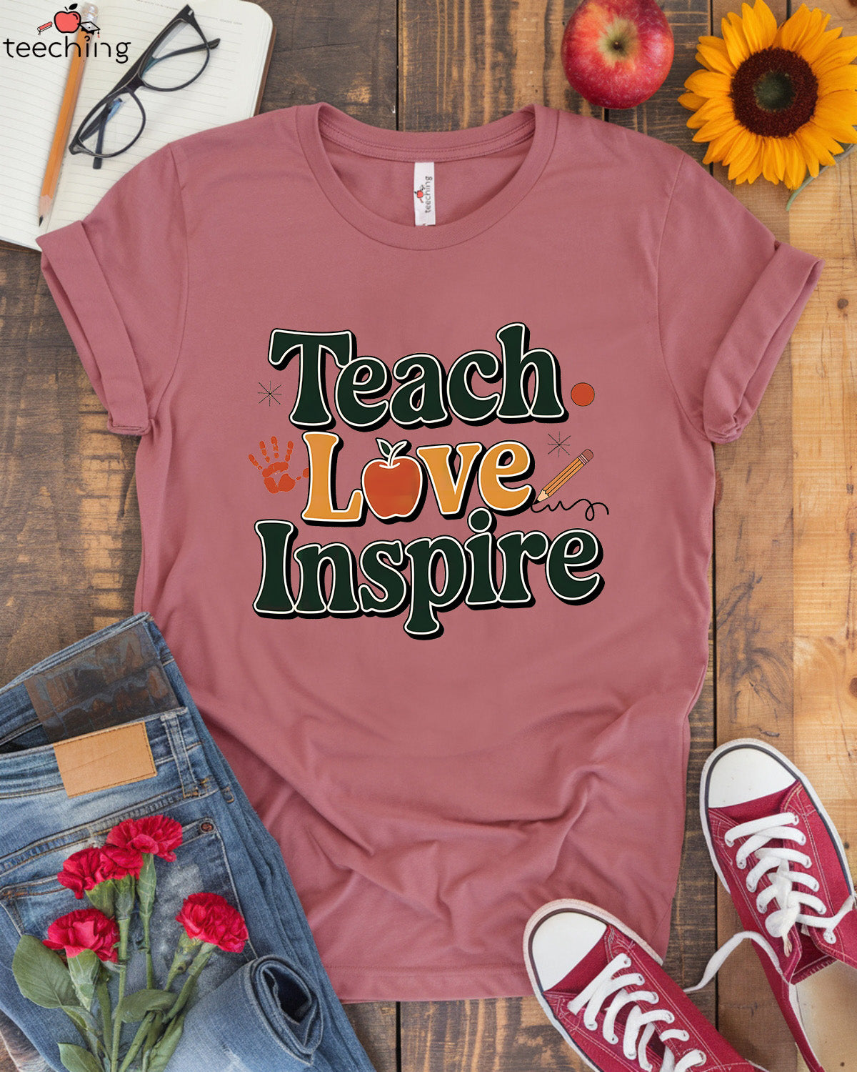 Teach, Love, Inspire Teacher T-Shirts