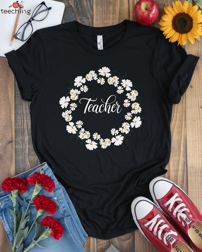 Floral Wreath Teacher T-Shirt
