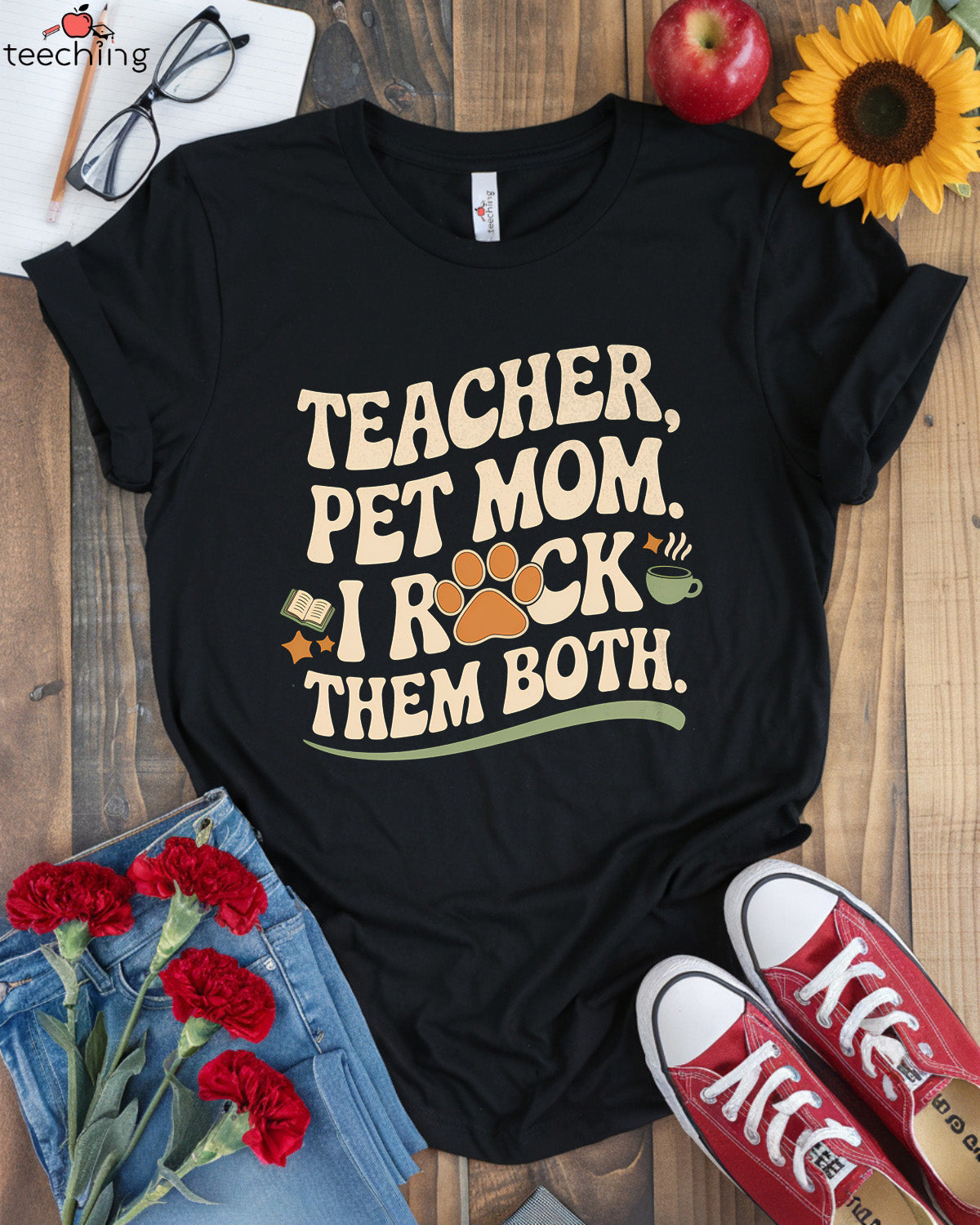Teacher Pet Mom I Rock Them Both T-shirt
