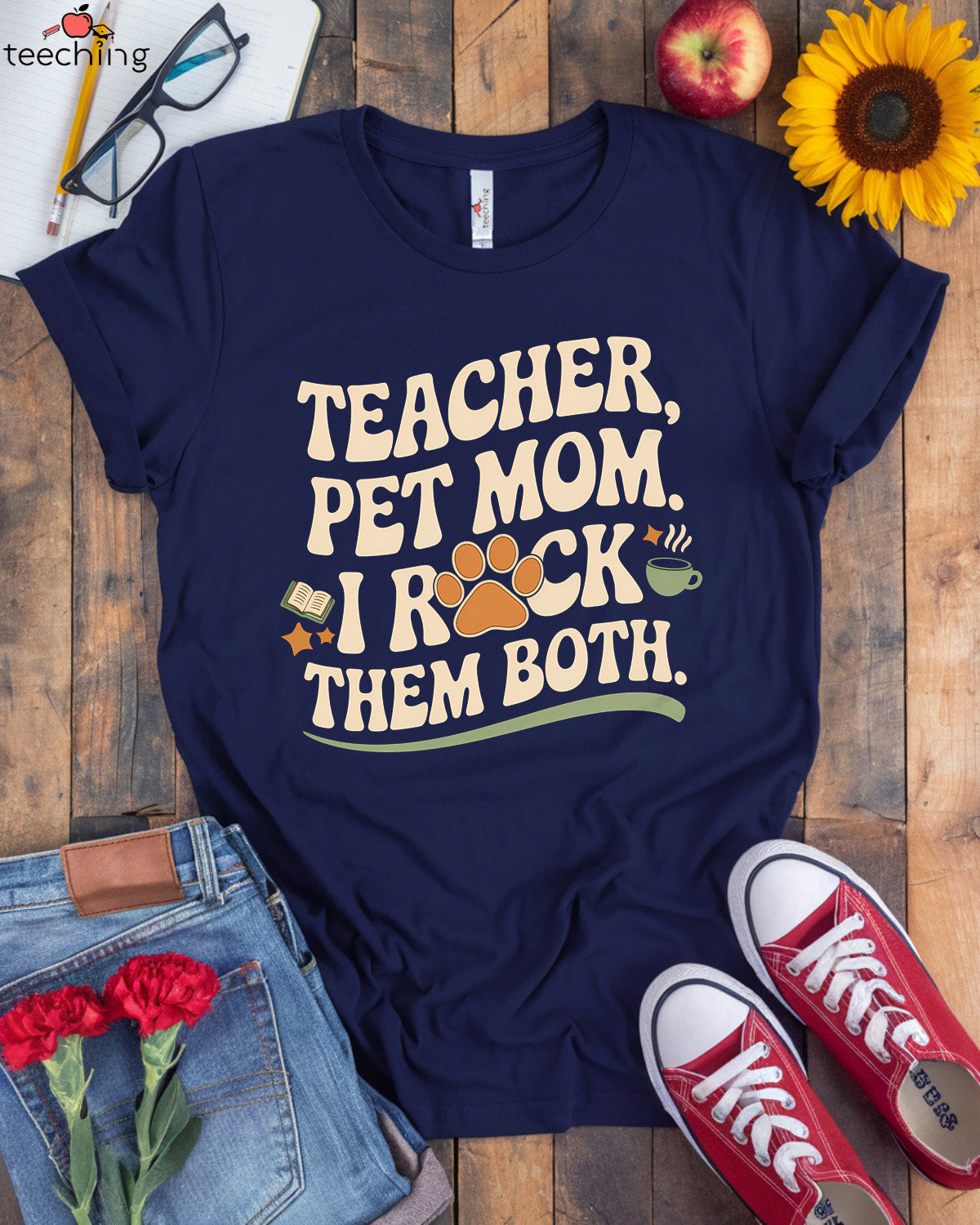 Teacher Pet Mom I Rock Them Both T-shirt