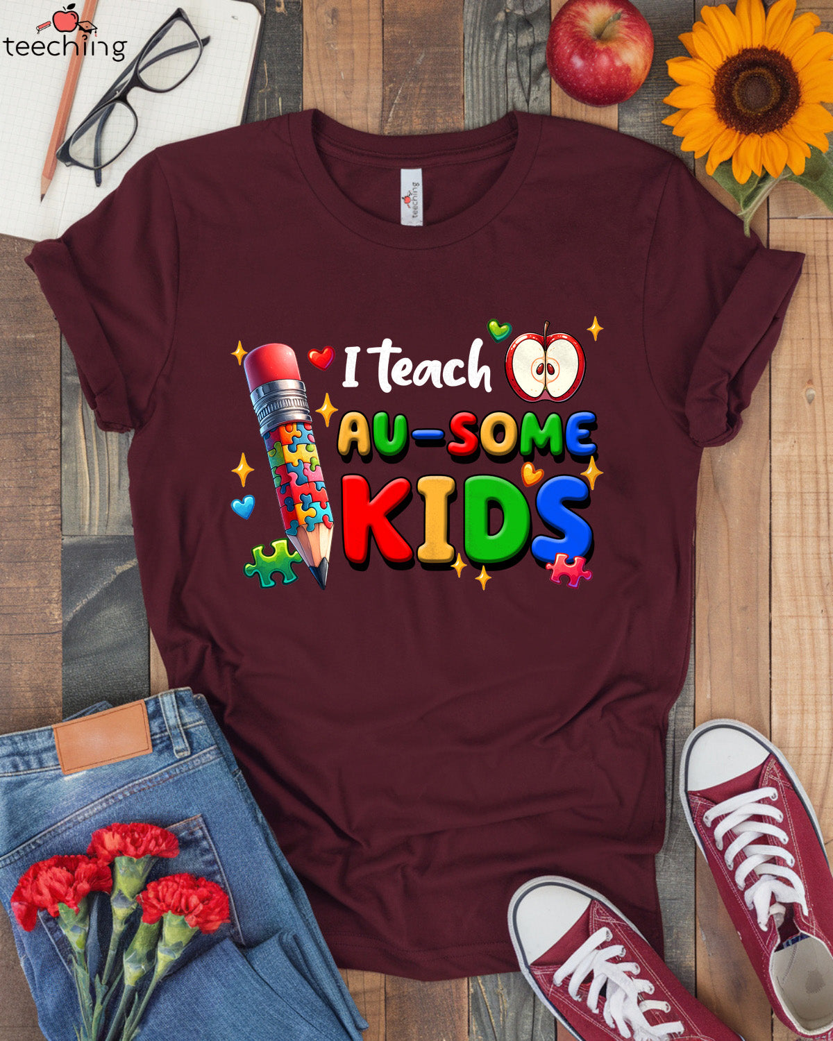 I Teach AU-SOME Kids Autism Awareness T-shirt